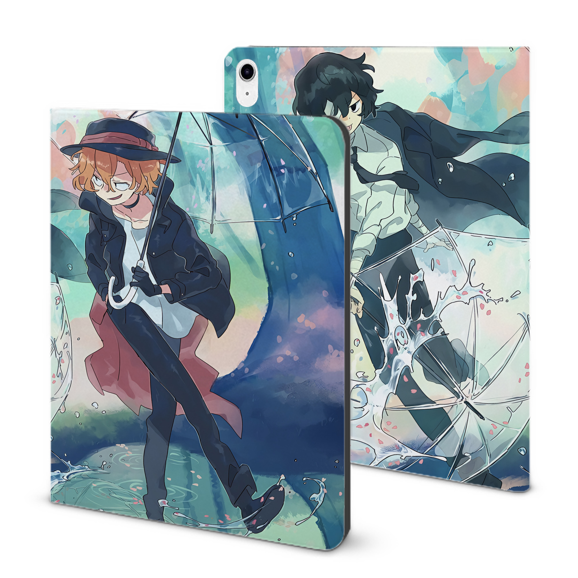 （画像用） 文豪ストレイドッグス Bungo Stray Dogs IPad ケース ブック型 PUレザー TPU 耐衝撃 軽量 薄型 ペン収納なし 全面保護 IPad 各モデル対応